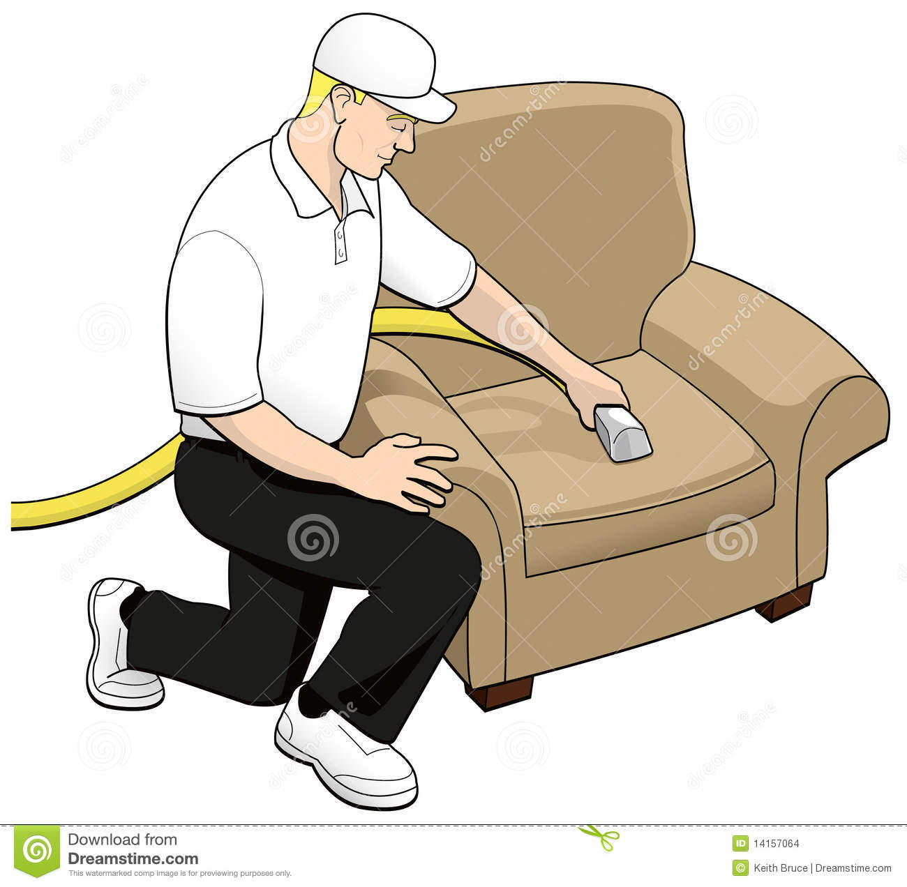 Very Clean And Professional Artwork Of An Upholstery Cleaning