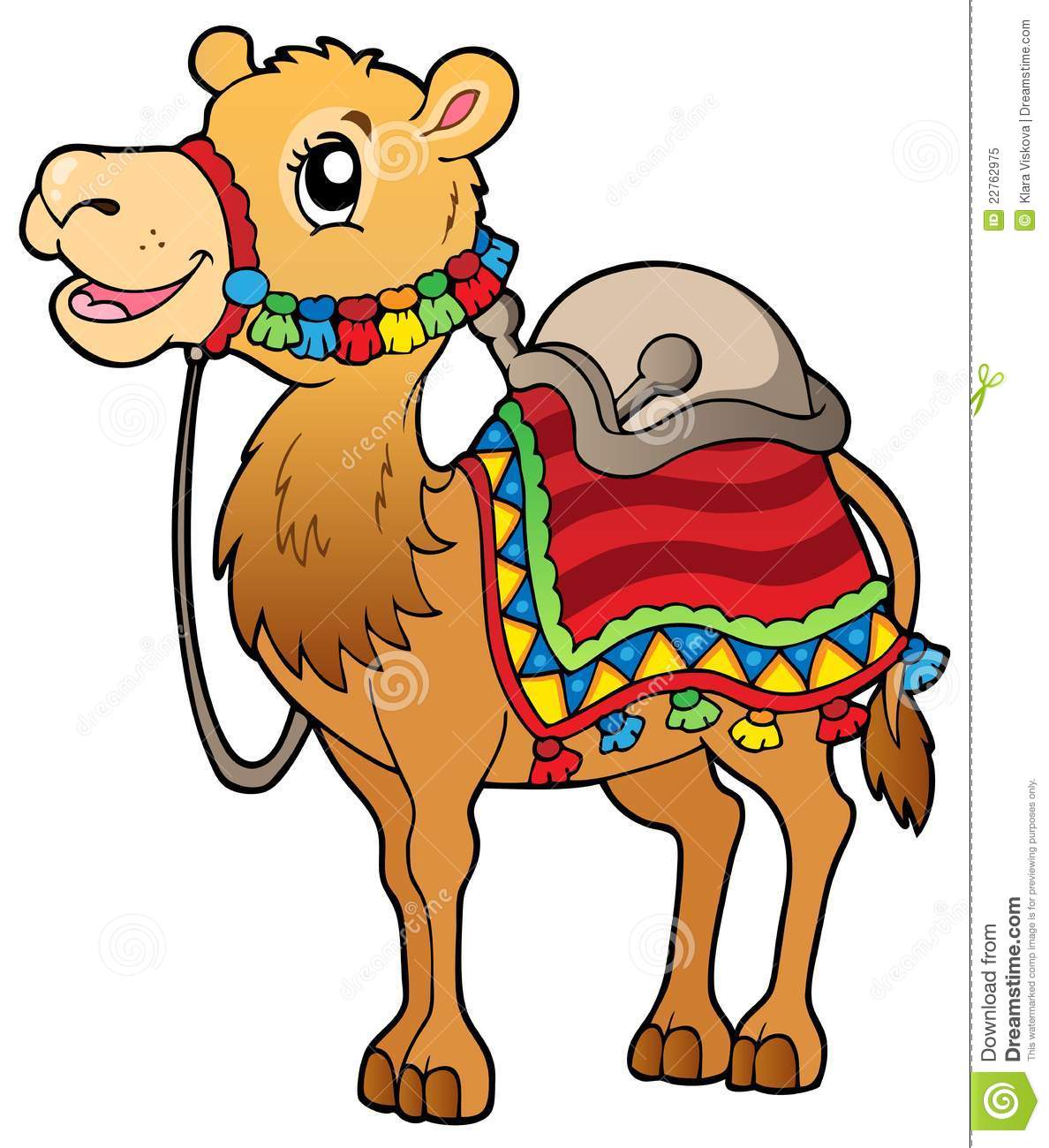 Cartoon Camel With Saddlery Royalty Free Stock Photo   Image  22762975