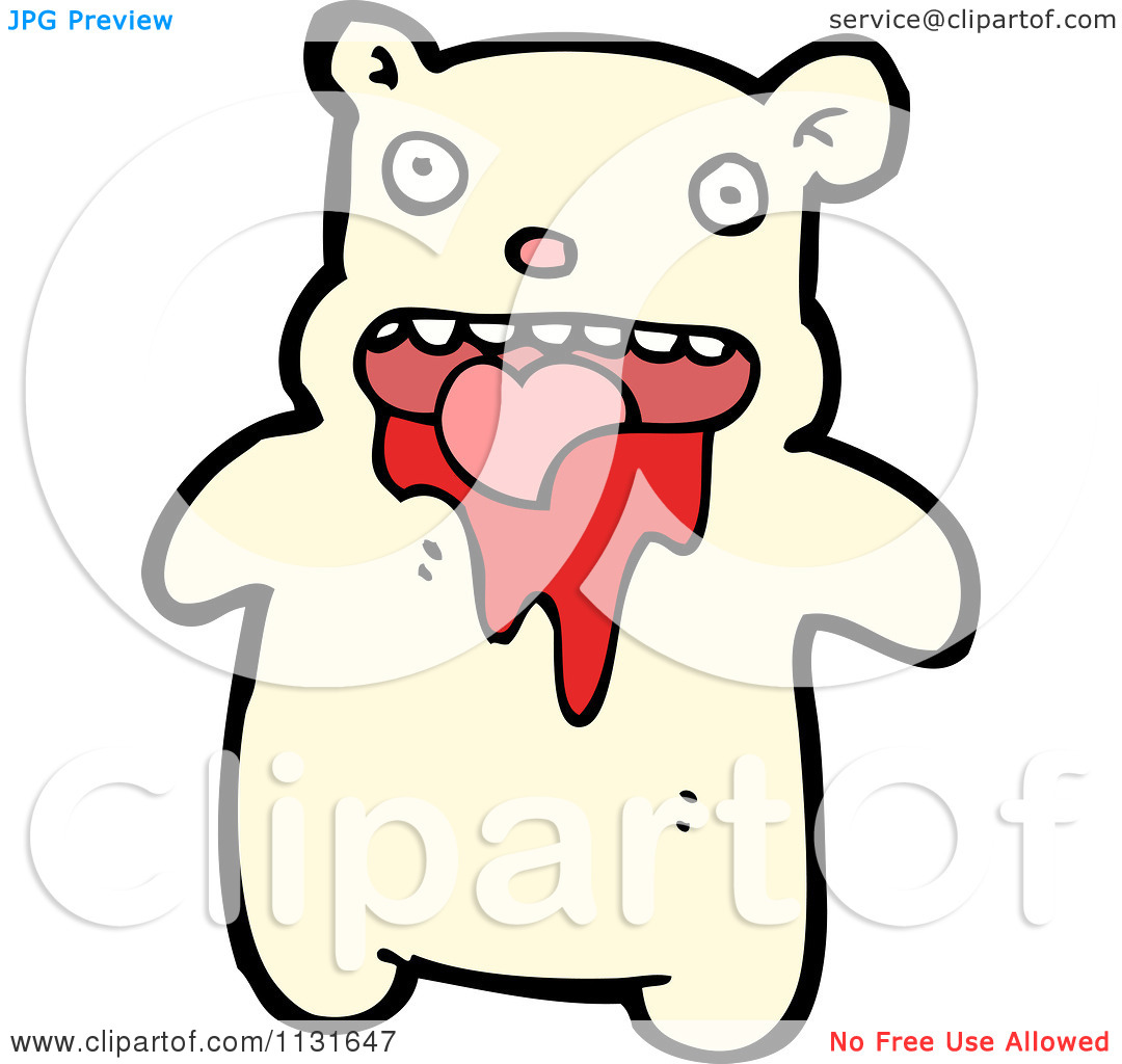 Cartoon Of A Bleeding Polar Bear   Royalty Free Vector Clipart By