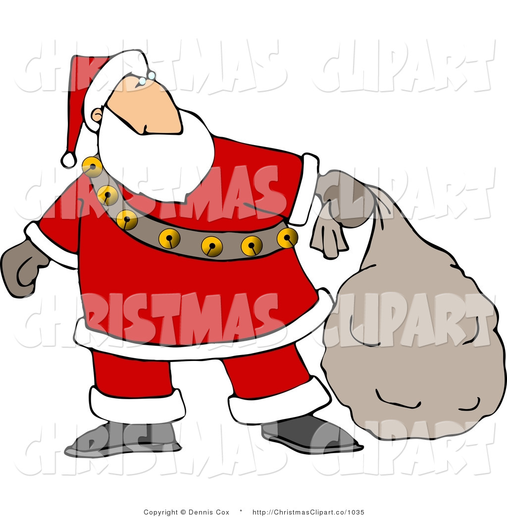 Christmas Gift Bag Clipart Clipart Of Santa Delivering Christmas    