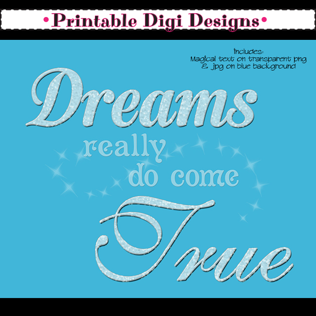 Come True Disney Inspired Scrapbooking Text Word Art Clipart Graphic