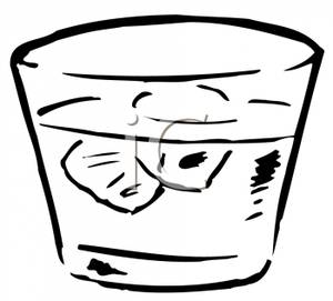 Liquor Clipart Black And White Retro Highball Glass With Liquor And