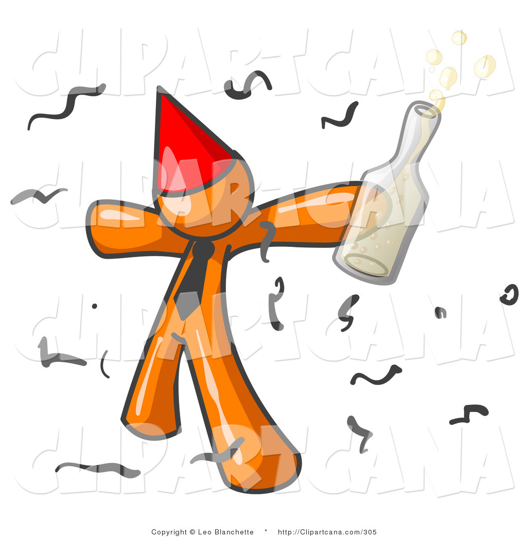 Liquor Clipart Vector Clip Art Of A Happy Orange Businessman Partying    
