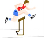 Man Jumping Over A Hurdle Sport