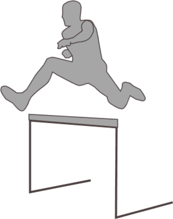 Man Jumping Over Obstacle Hurdling   Vector Clip Art