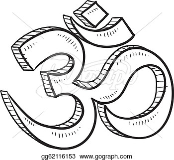 Om Or Yoga Symbol Sketch In Vector Format  Vector Clipart Gg62116153