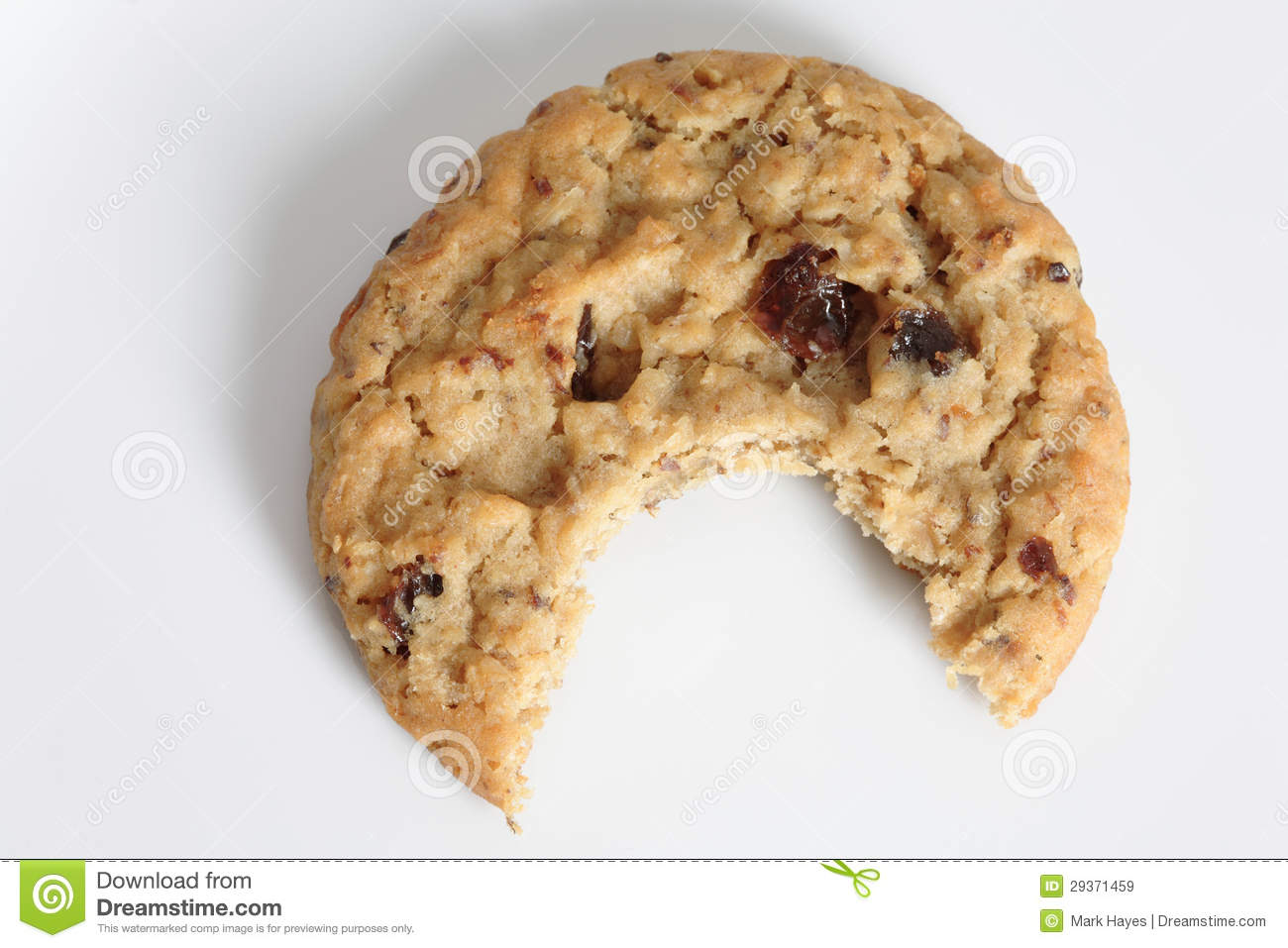 Outmeal Cookies With Raisins  On White Background
