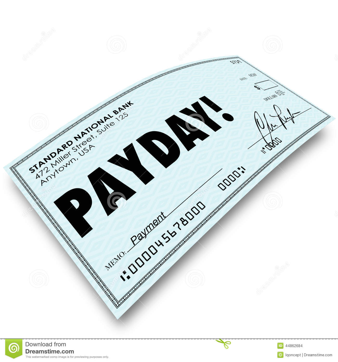 Payday Word On A Paper Check As Your Earnings Profit Compensation Or
