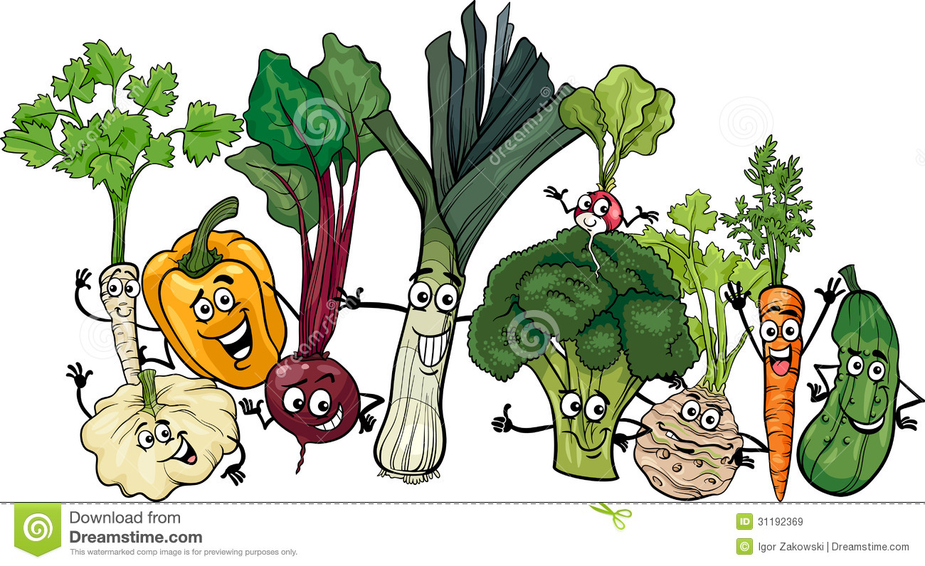 Royalty Free Stock Images  Funny Vegetables Group Cartoon Illustration