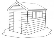 Shed B W This Black And White Outline Illustration Shed B W Is