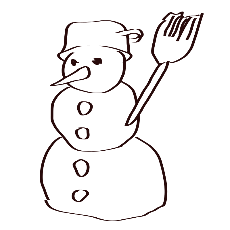 Snowman Sketch By Nicubunu   The Sketched Contour Of A Snowman