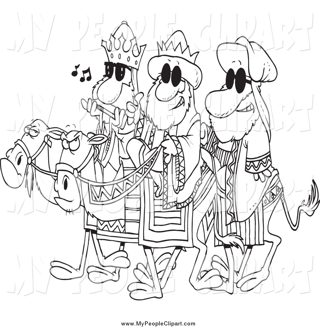 Three Wise Dudes Wearing Shades And Riding Camels By Ron Leishman