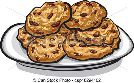 Vector Clipart Of Oatmeal Cookies Csp18294102   Search Clip Art