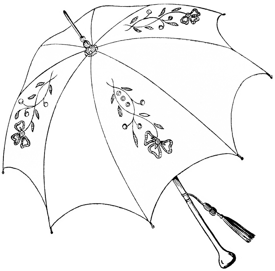 Vintage Parasol Clipart Antique Clip Art Umbrella Parasol Sketch