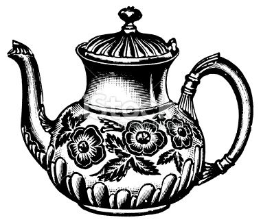 Vintage Teapot Clip Art   Teapot   Antique Design Illustrations Stock