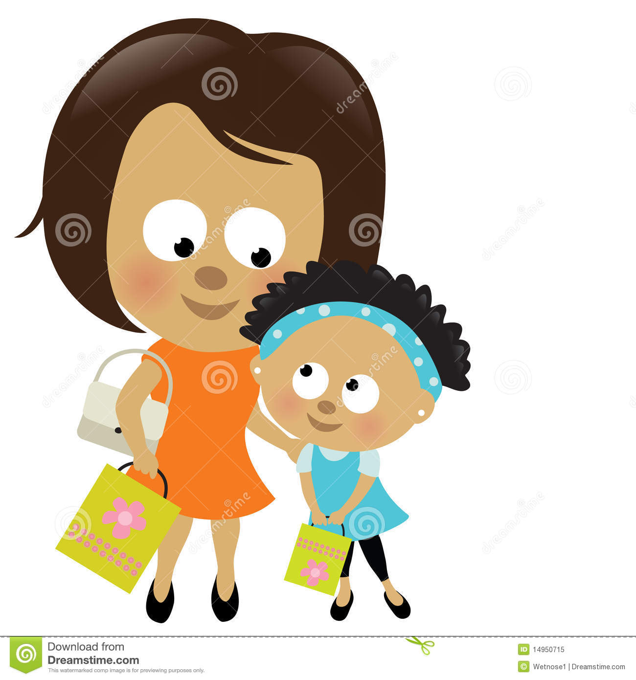 African American Mother Clipart Mother And Daughter Shopping