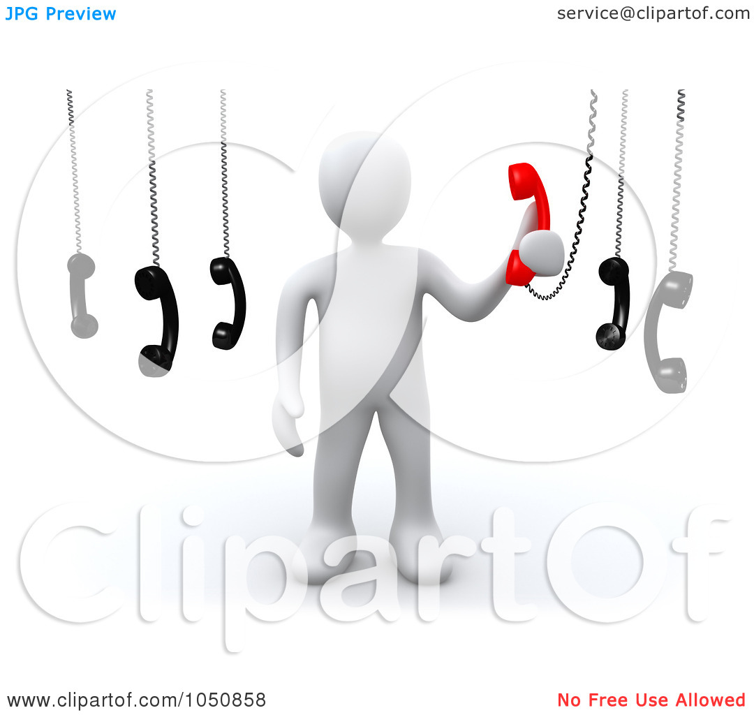 Art Illustration Of A 3d White Man Answering An Important Call By 3pod