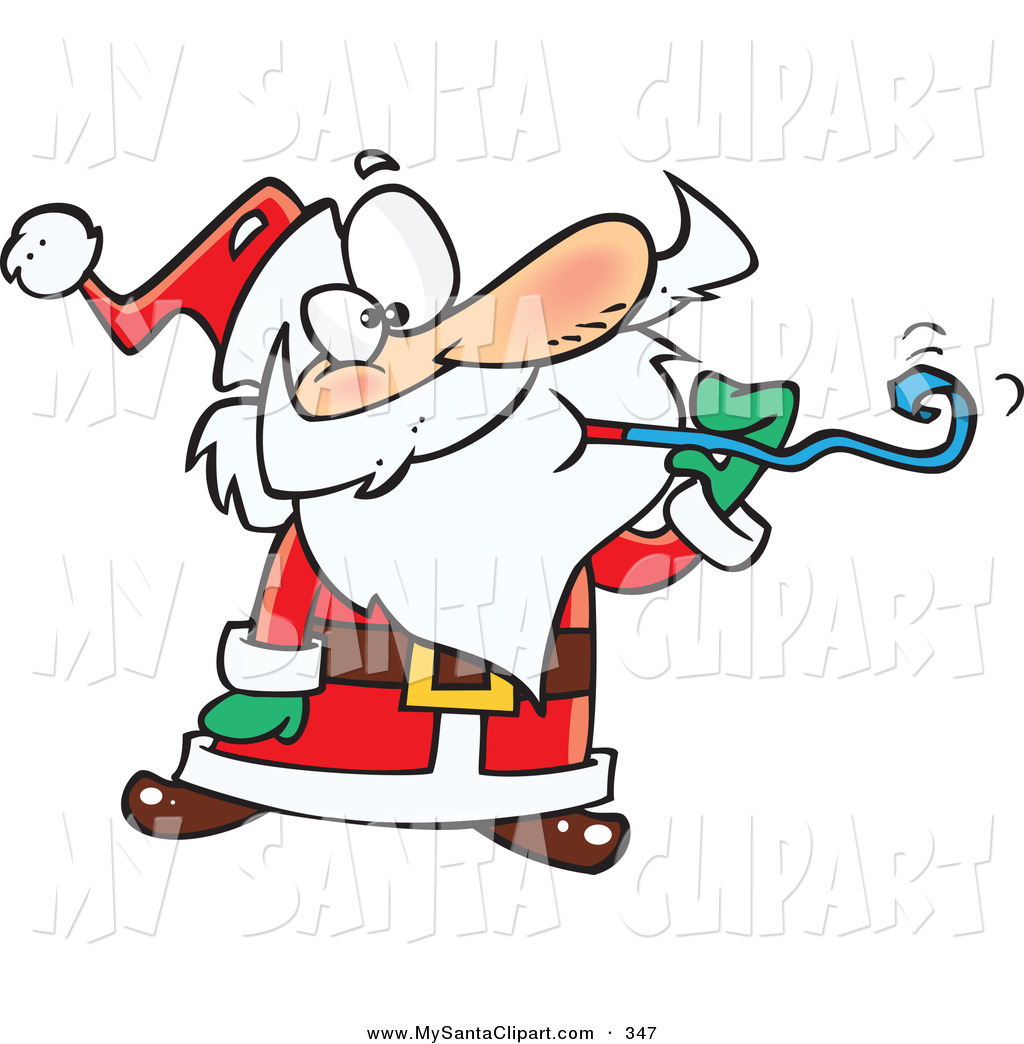 Blower Clipart Christmas Clip Art Of A Festive Santa Claus At A Party