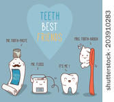 Comics About Dental Floss  Vector Illustration For Children Dentistry