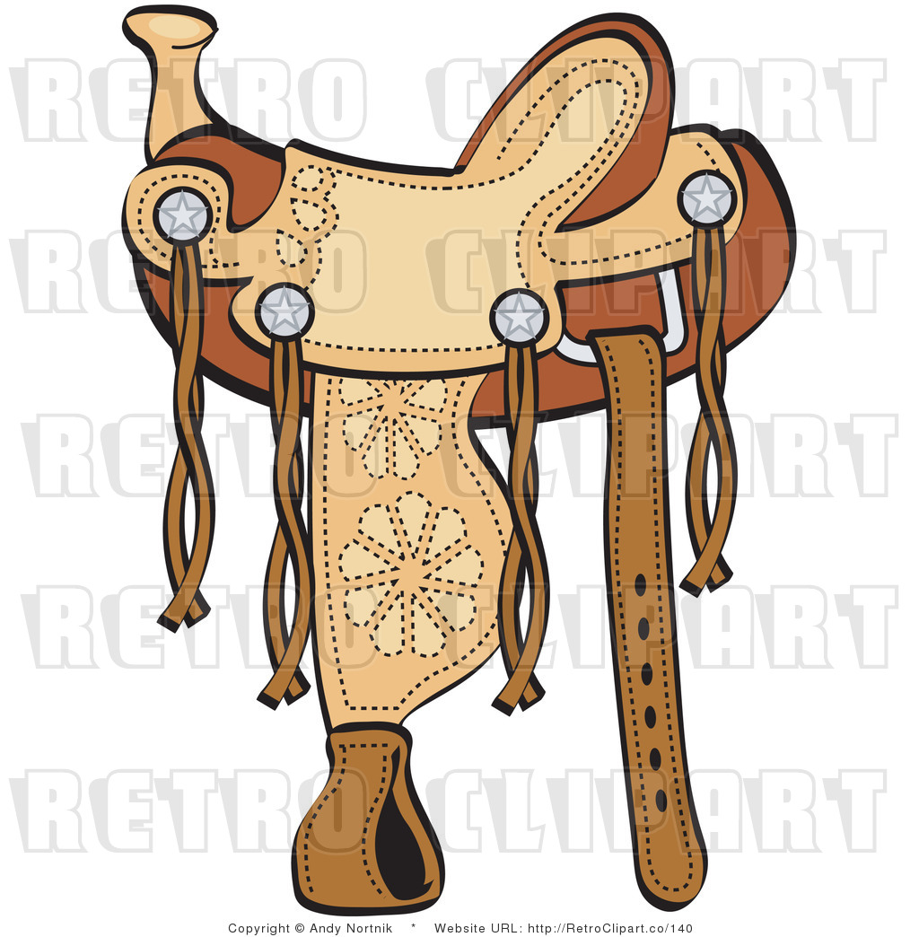 Free Retro Vector Clip Art Of A Leather Saddle By Andy Nortnik    140