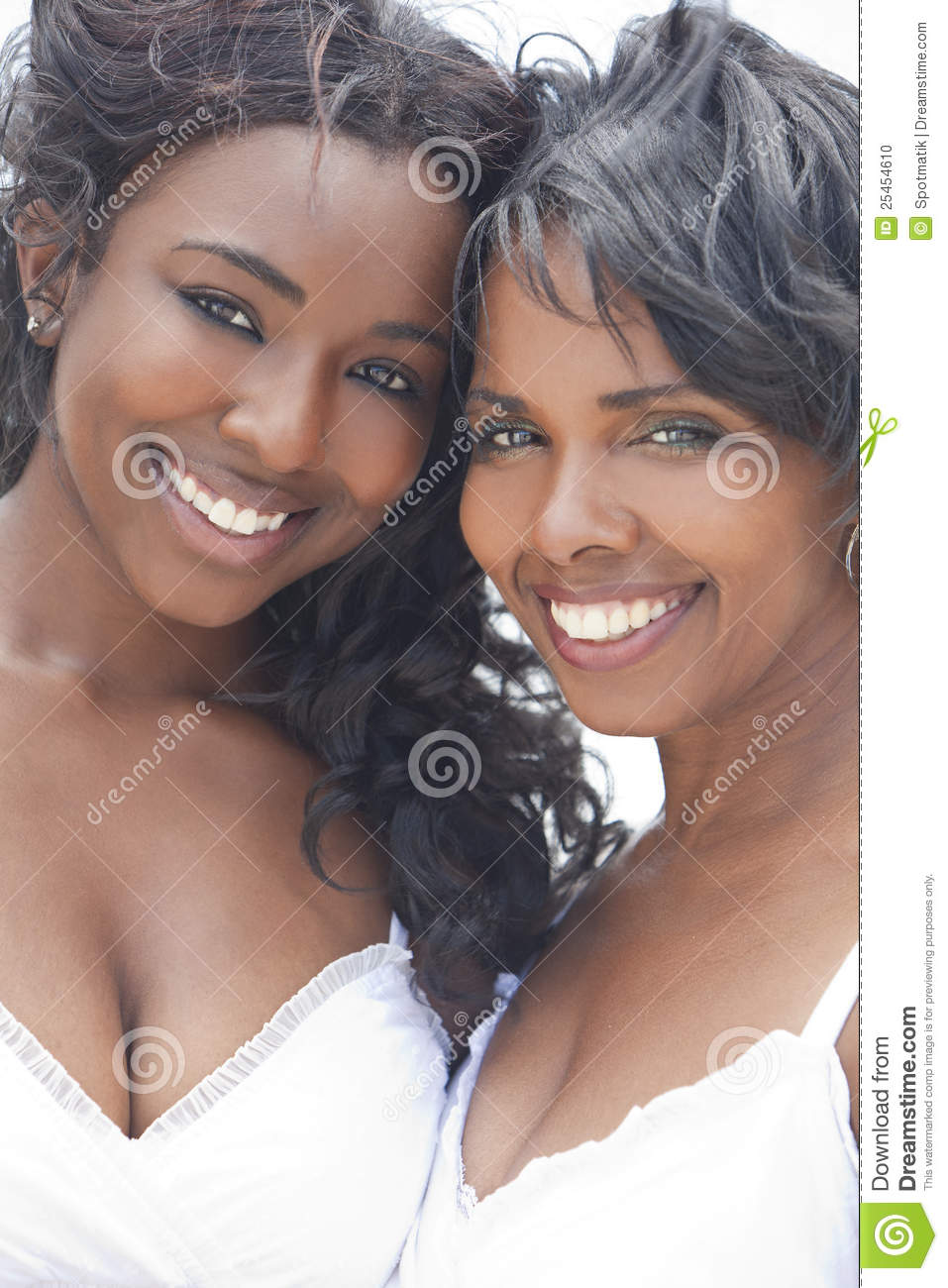 Happy African American Women And Girl Mother And Daughter Family