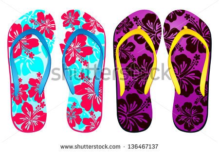 Hawaiian Flip Flops Clip Art Vector Colorful Flip Flops