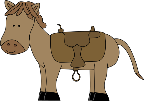 Horse With Saddle Clip Art Image   Brown Horse With A Saddle On Its