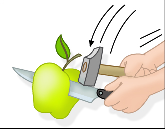 Knife Cutting Apple