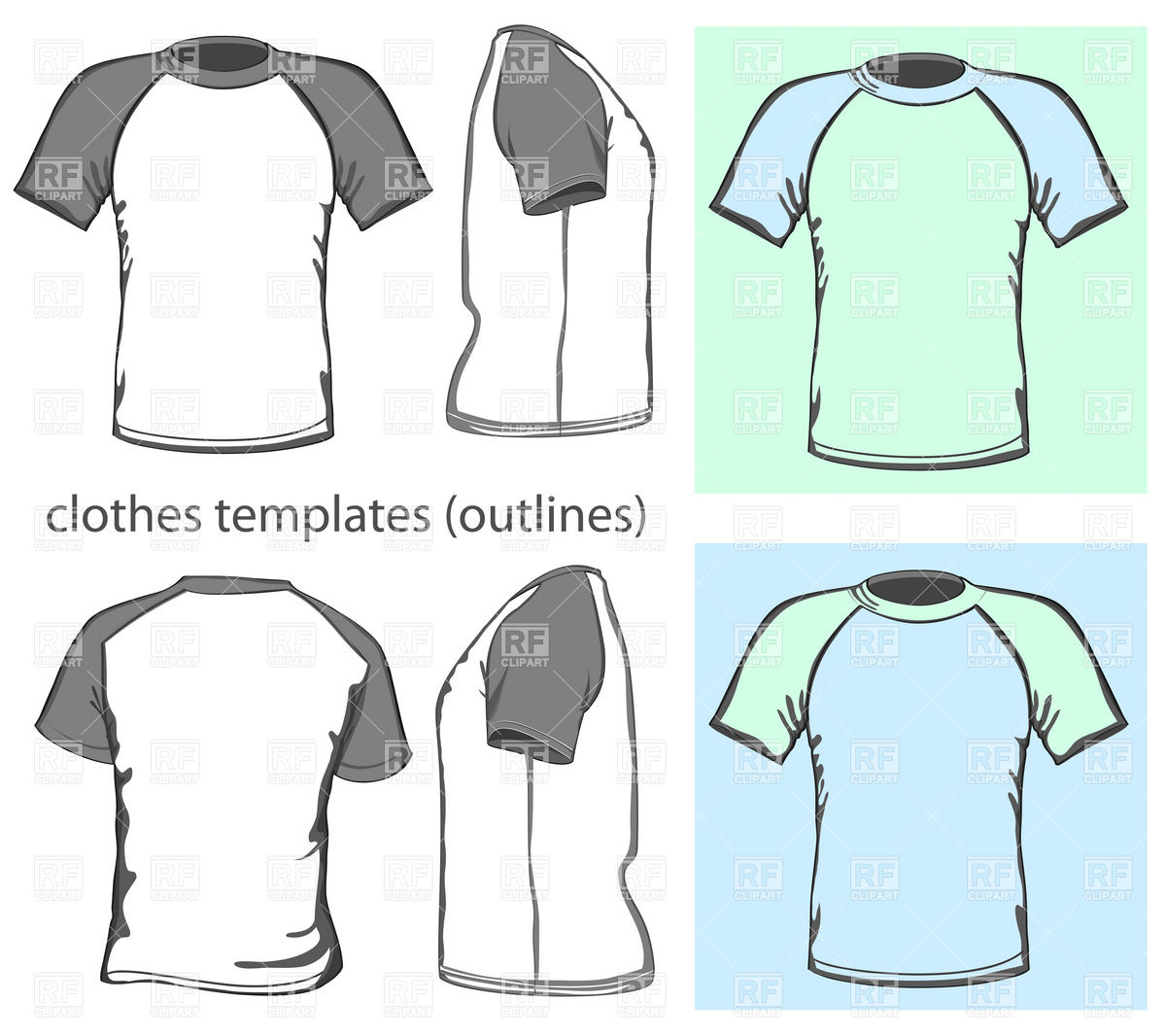 Raglan Sleeve T Shirt Design Template 5290 Download Royalty Free