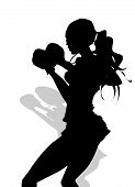Stock Photo Of Kick Boxing   Ideal Silhouette Of A Boxer Girl   Jpg