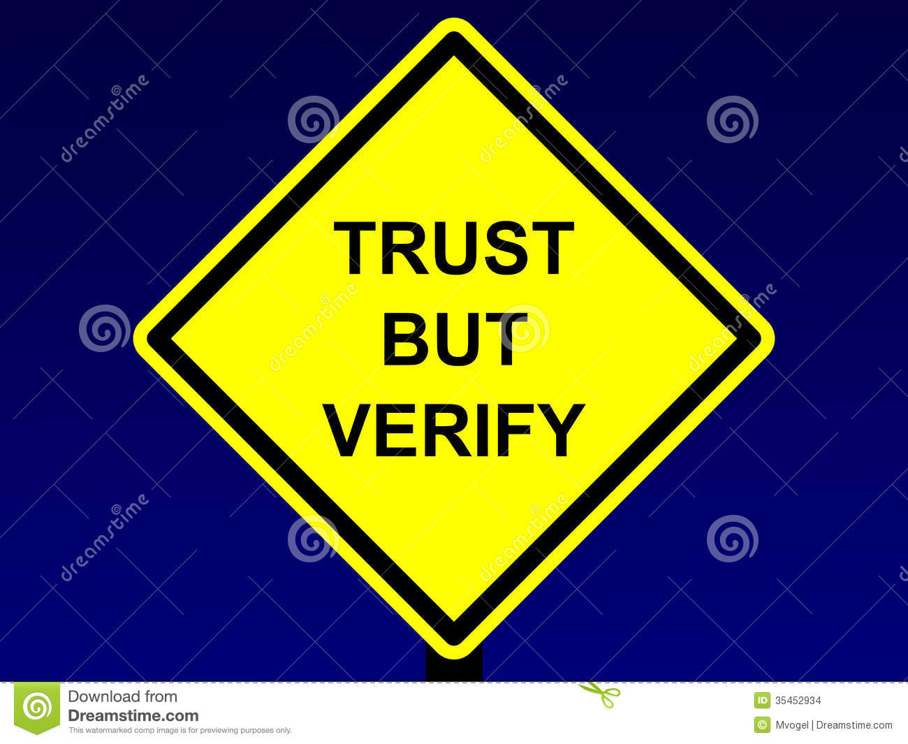 Trust But Verify Sign Stock Images   Image  35452934