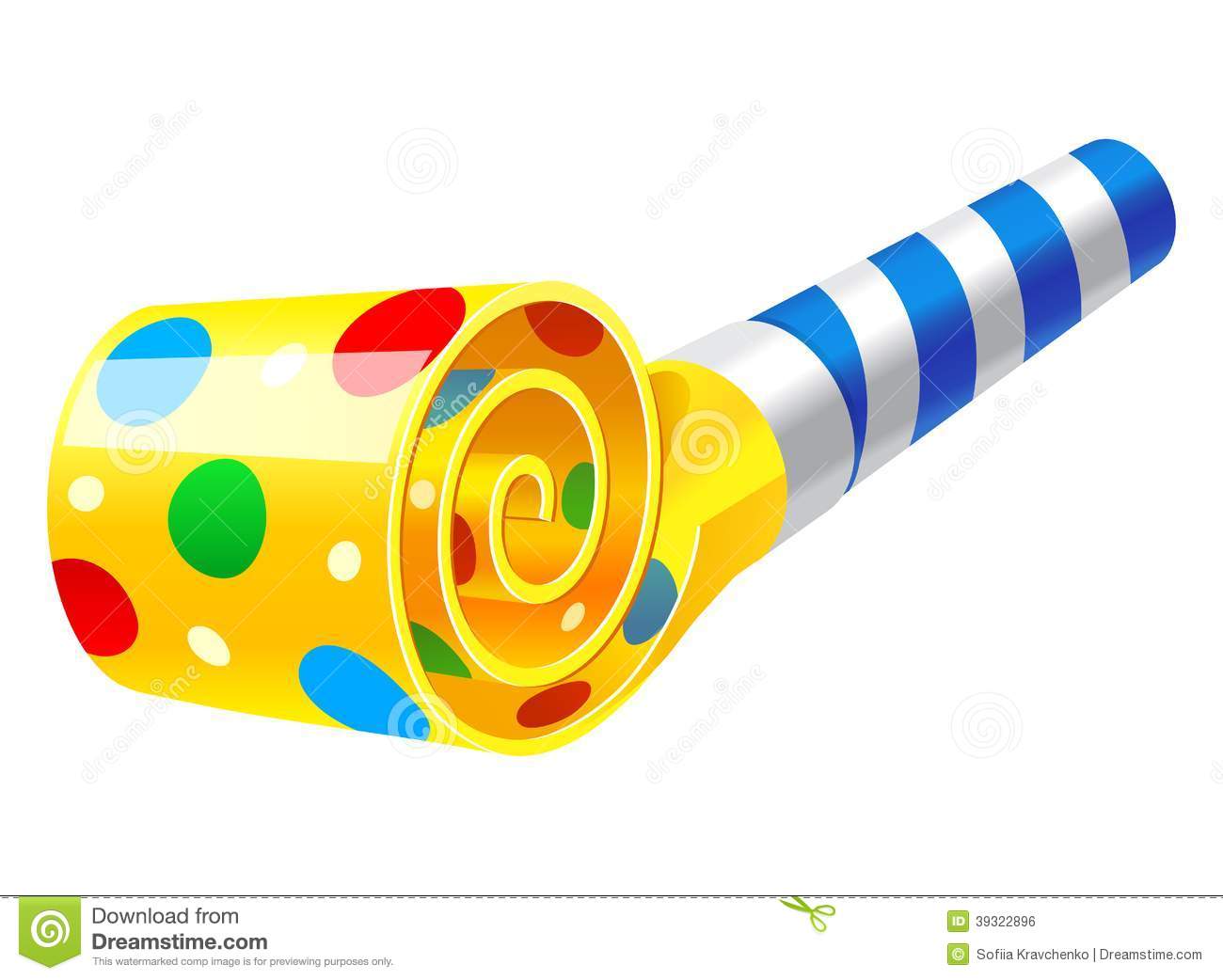 Vector Illustration Of Party Horn Blower