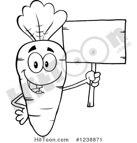Wooden Sign Clipart Black And White Black And White Happy Carrot