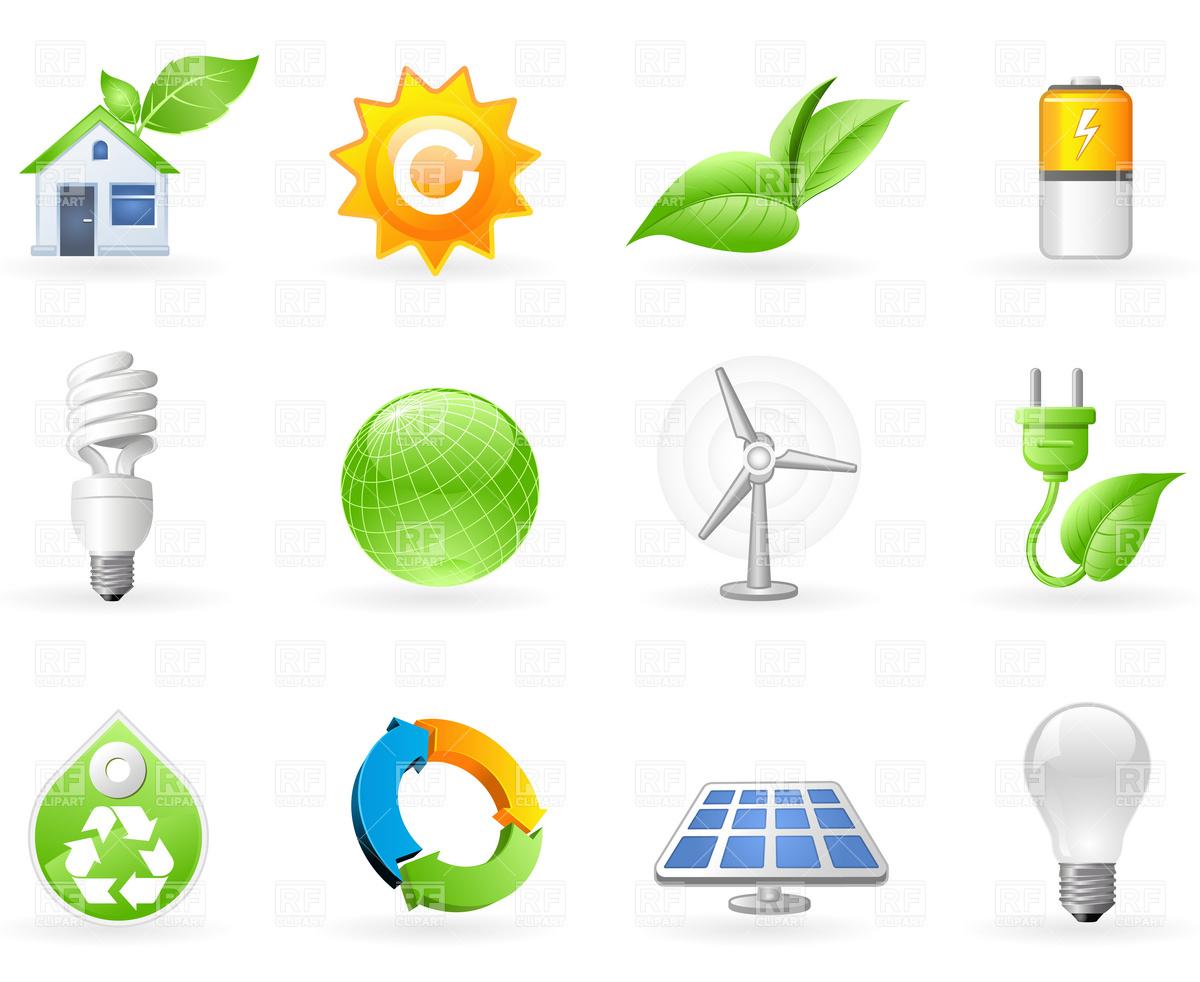 And Green Energy Icon Set Download Royalty Free Vector Clipart  Eps