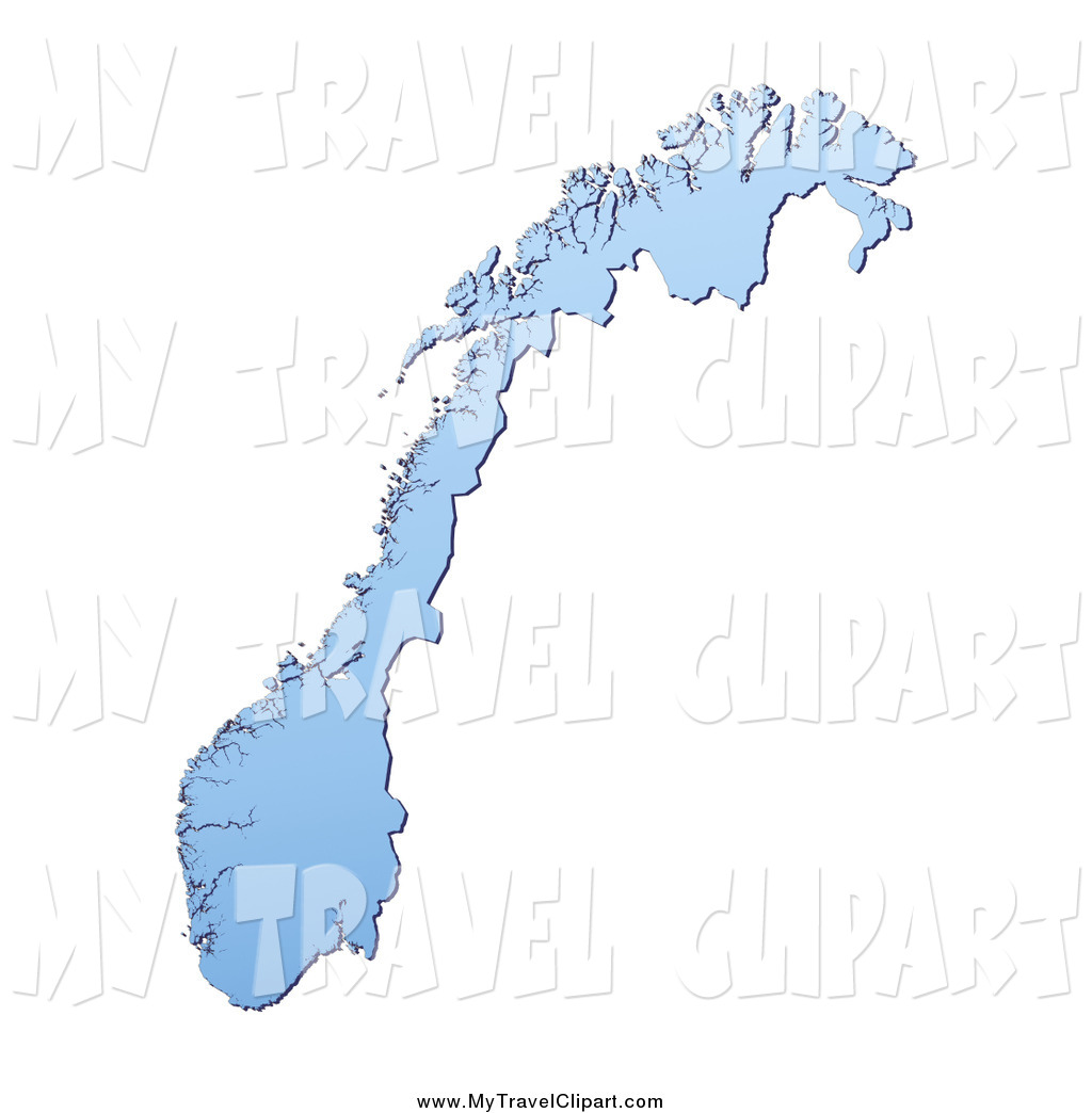 Blue Norway Mercator Projection Map Travel Clip Art Jiri Moucka