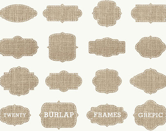 Burlap Frames Clipart  Burlap Frames Clipart Pack With Burlap Labels