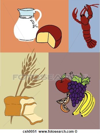 Clipart   The Four Food Groups  Fotosearch   Search Clip Art
