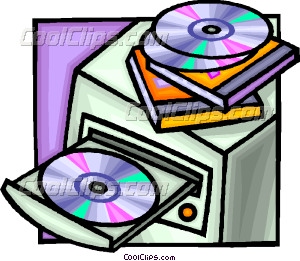 Computer With A Cd Rom Drive Vector Clip Art