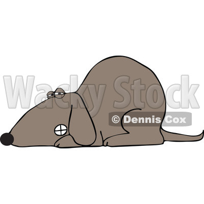 Dog Laying Down   Royalty Free Vector Clipart   Dennis Cox  1126790