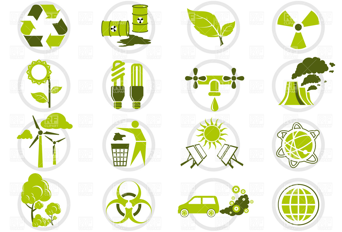 Energy Saving And Environmental Protection Icon Set Download Royalty