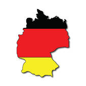 German Flag On A Map Of Germany   Clipart Graphic