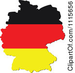 Germany Clip Art 1115656 Clipart Germany Map With Flag Colors Royalty