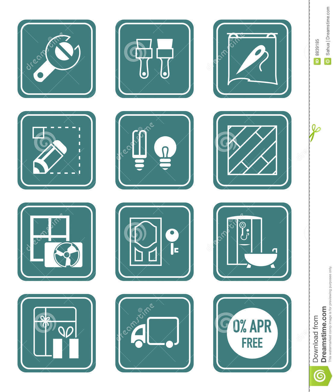 Home Repair Icons   Teal Series Royalty Free Stock Photo   Image