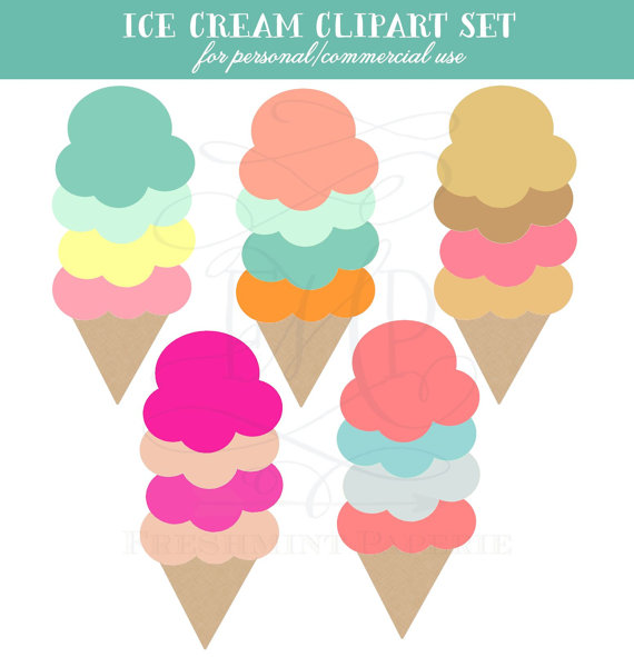 Items Similar To Ice Cream Clipart Set   Png File Commercial And