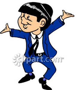 Jewish Boy Dancing   Royalty Free Clipart Picture