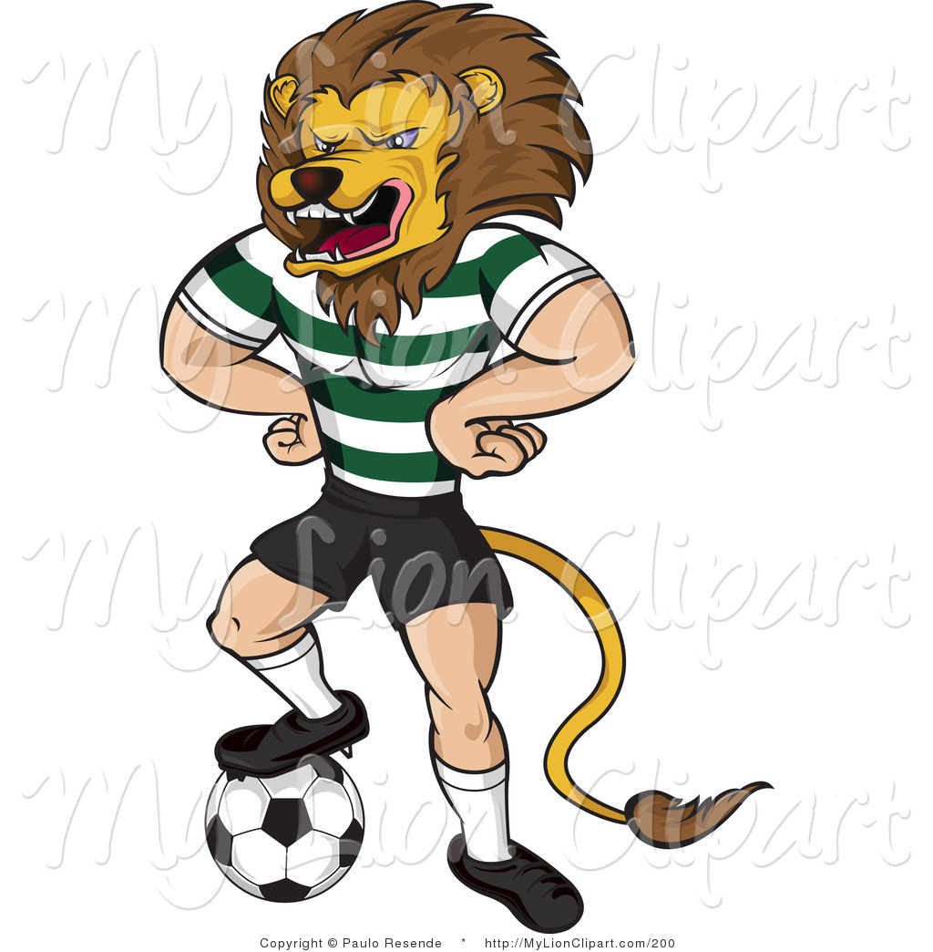 Mascot Clipart Clipart Of A Posing Lion Mascot In Uniform Standing    