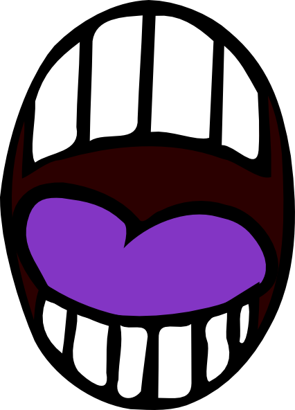 Mouth   Open   Purple Tounge Clip Art