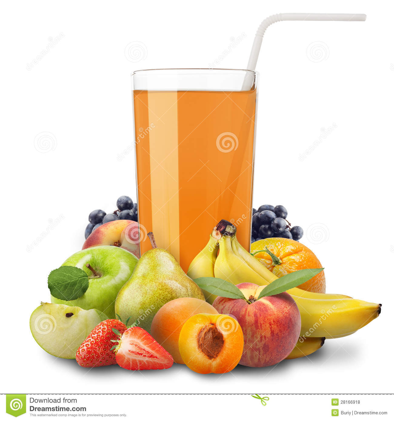 Multivitamin Juice And Slices Of Orange Isolated On White 