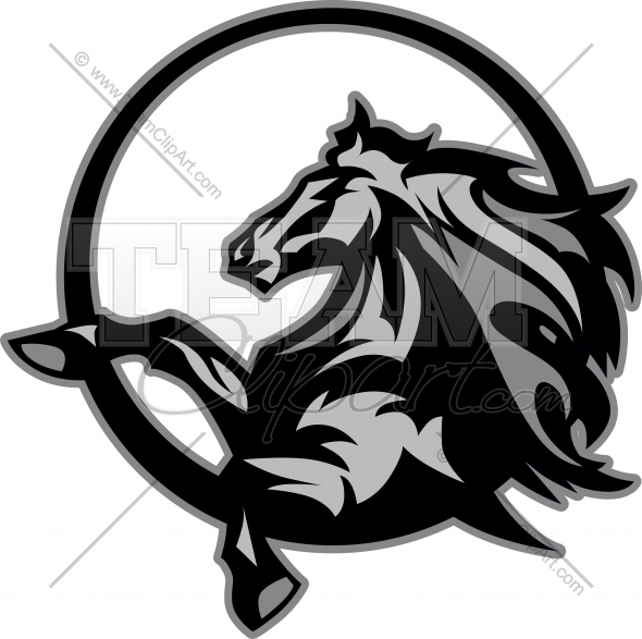 Mustang Or Stallion Mascot Clipart Image   Team Clipart  Com   Quality