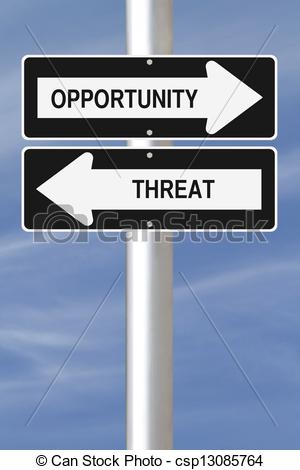 Stock Illustration Of Opportunity And Threat   Modified One Way Signs